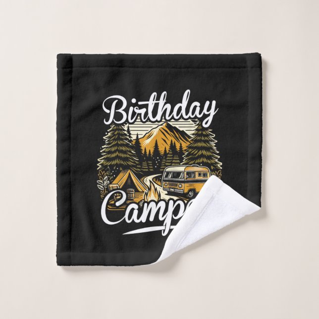Toalha De Rosto Acampamento de Aniversário (Pano de lavar)