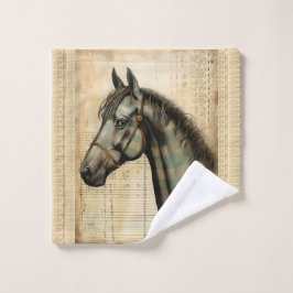 Toalha De Rosto Acentos Escrevados de Equina Harmonia