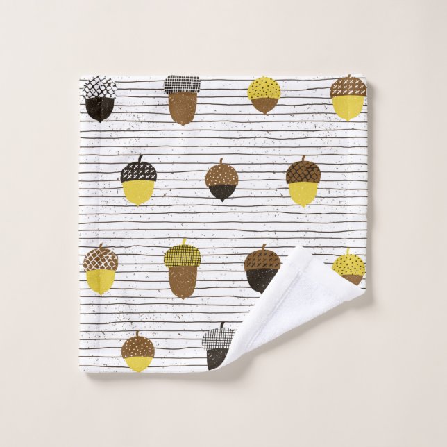 Toalha De Rosto Acorn padrão perfeito. Decoração de outono. (Pano de lavar)