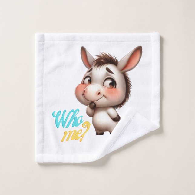 Toalha De Rosto Adorável Donkey para o Natal de 2024 - Presente pe (Pano de lavar)