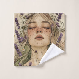 Toalha De Rosto Aesthetic Cottagecore Girl Art Print