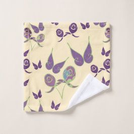 Toalha De Rosto Alegria de Borboleta em Tecido Creme Liso