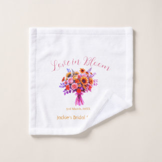 Toalha De Rosto amor boho rosa em flor nome chá de noiva retrô