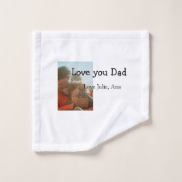 Toalha De Rosto amor dia de os pais pai adicionar nome de foto sim