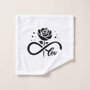 Toalha De Rosto Amor Infinito Rosa Negra - Amor Romântico Eterno D