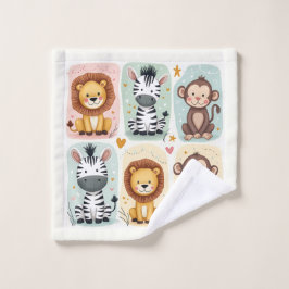 Toalha De Rosto Animais Safari Whimsic