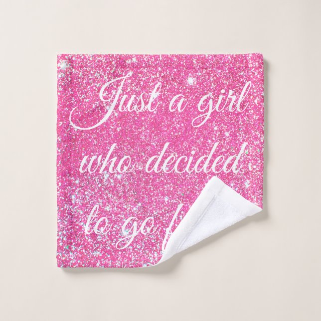 Toalha De Rosto APENAS UMA GAROTA QUE DECIDIU A brilha rosa quente (Pano de lavar)
