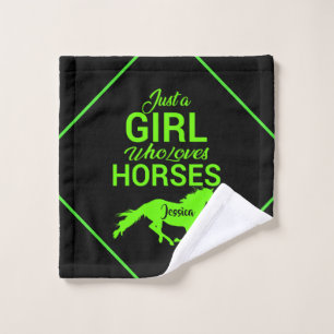 Toalha De Rosto Apenas Uma Menina Que Ama Cavalos Personalizados