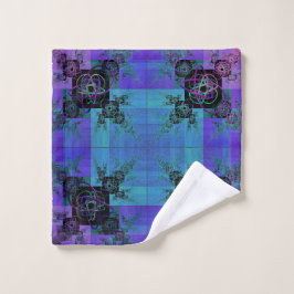 Toalha De Rosto Aqua e Lilac Fractal Joy Wash Cloth