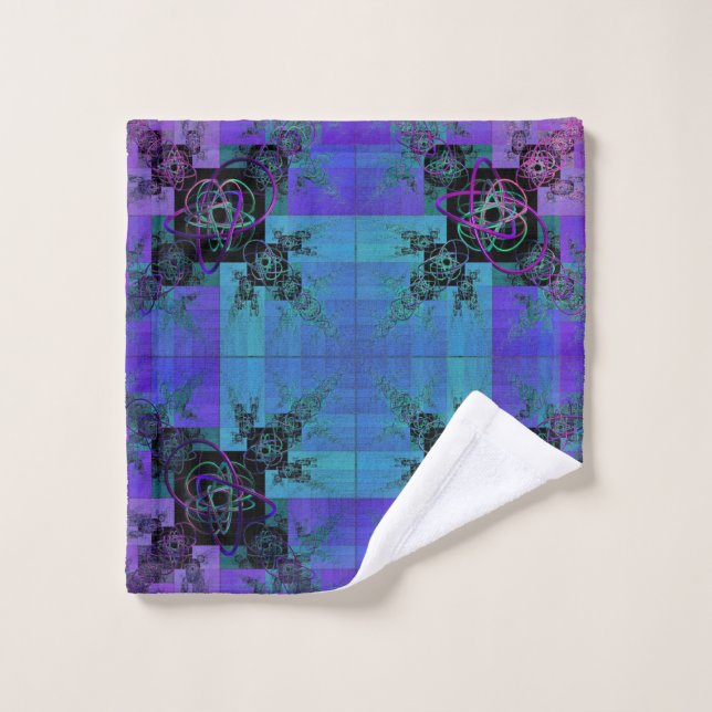 Toalha De Rosto Aqua e Lilac Fractal Joy Wash Cloth (Pano de lavar)