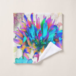 Toalha De Rosto Aquarela Atormentada Rainbow Cactus Dahlia