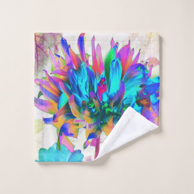 Toalha De Rosto Aquarela Atormentada Rainbow Cactus Dahlia (Pano de lavar)