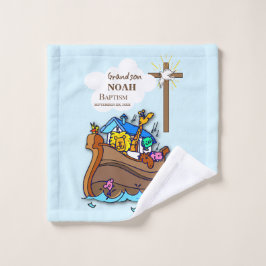 Toalha De Rosto Arca personalizada do neto Baptism Noah