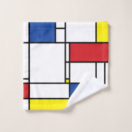 Toalha De Rosto Arte Moderna De Stijl Geométrica Minimalista Mondr