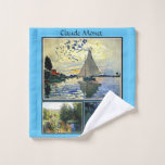 Toalha De Rosto As famosas pinturas de Claude Monet<br><div class="desc">Famosas pinturas de Claude Monet: veleiro na le Petit Gennevilliers,  Rosas no Jardim de Montgeron,  e Braço do Sena em Giverny.</div>