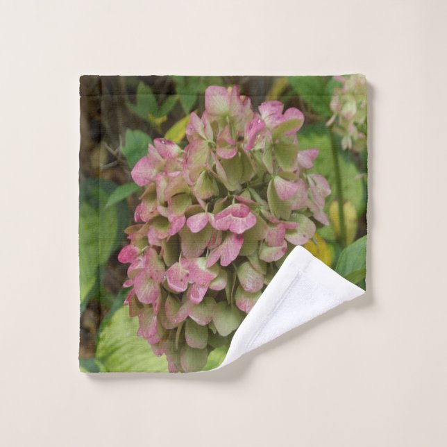 Toalha De Rosto Autumn Hydrangea Bloom com Ouro Hosta Leaves (Pano de lavar)