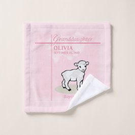 Toalha De Rosto Avô, Baptism, Menina Rosa, Nome e Data