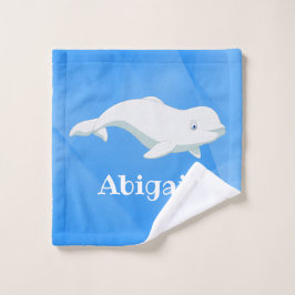 Toalha De Rosto Azul Baleia Beluga Personalizado, Oceano Ártico Br