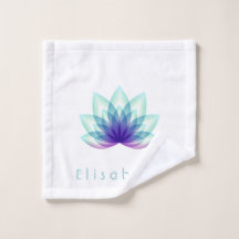 Azul Verde com Flor de Lotus Personalizado
