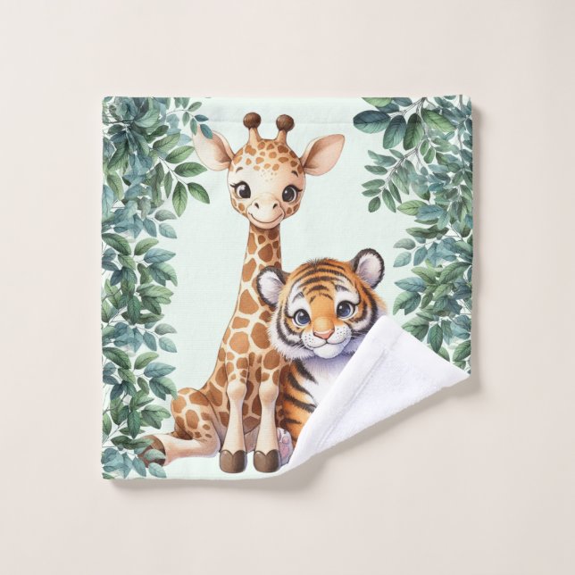 Toalha De Rosto Baby Giraffe e Baby Tiger Washington (Pano de lavar)