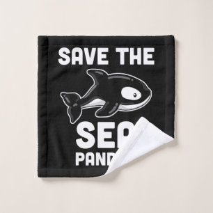 Toalha De Rosto Baleia do Mar Salve Pandas Orca, Presentes de Biol