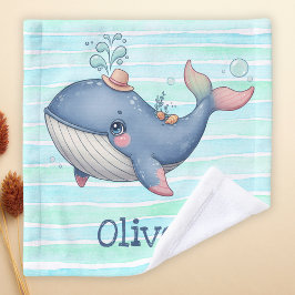 Toalha De Rosto Baleia-pequena e branca