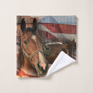 Toalha De Rosto Bandeira Americana do Barão Russo do Cavalo
