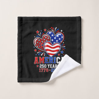 Toalha De Rosto Bandeira da América do 250º Aniversário Coração 25