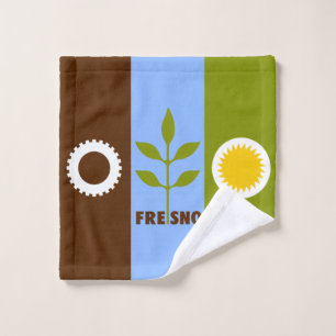 Toalha De Rosto Bandeira da cidade de Fresno, California Wash Clot