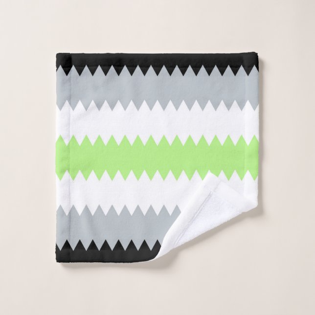 Toalha De Rosto Bandeira do Orgulho Agênero Groovy Boho ZigZag Abs (Pano de lavar)