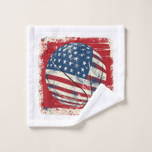 Toalha De Rosto Bandeira dos EUA Basquetebol 4 de Julho