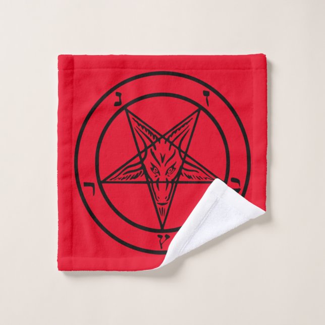 Toalha De Rosto Baphomet Pentagram Satanic (Pano de lavar)