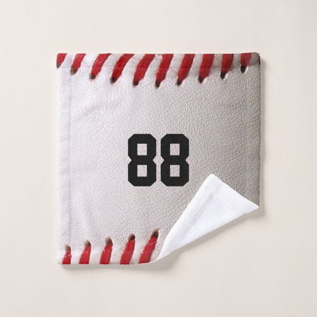 Toalha De Rosto Baseball com número personalizável (Pano de lavar)