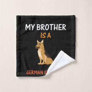 Toalha De Rosto Bekeeper Art Meu Irmão É Um German shepherd