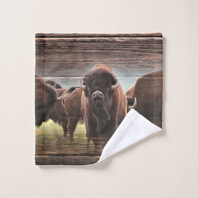 Toalha De Rosto Bela Búfalo Herd (Pano de lavar)