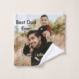 Toalha De Rosto Best dad ever father's dad gift photo name simple 