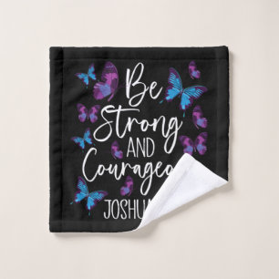 Toalha De Rosto Bíblia Cristã Verse Seja Forte Joshua 1:9