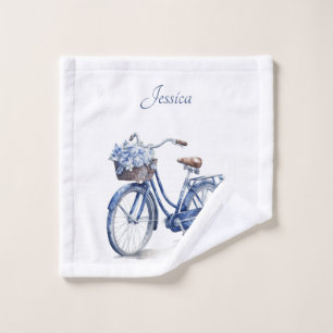 Toalha De Rosto Bicicleta no Azul Delft personalizável