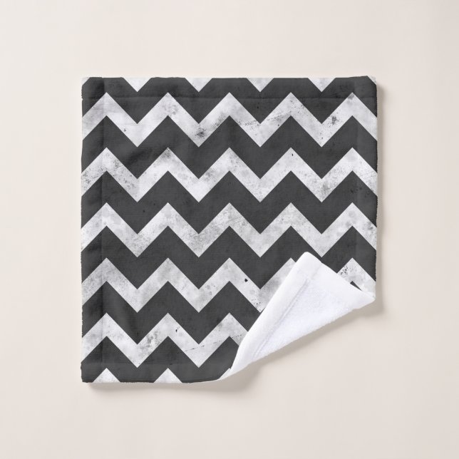 Toalha De Rosto Black and white Rustic Chevron pattern (Pano de lavar)