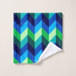 Toalha De Rosto Blue Green Ombre Chevrons Washington
