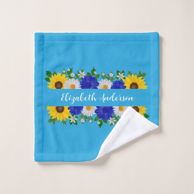 Toalha De Rosto Blue Sky Floral (Pano de lavar)