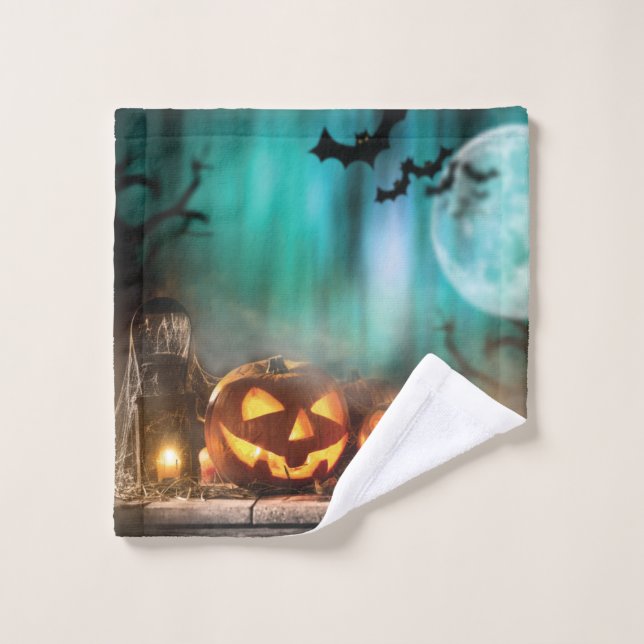 Toalha De Rosto Bombas e morcegos de Halloween (Pano de lavar)