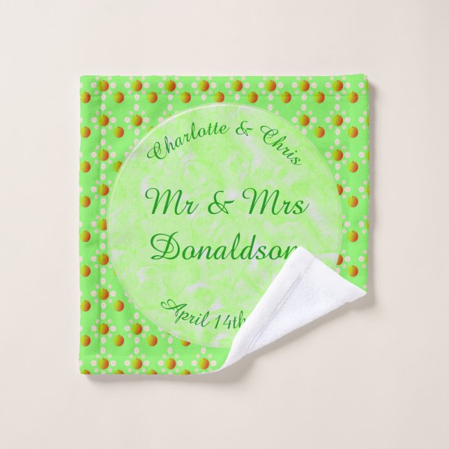 Toalha De Rosto Bonito Casamento de primavera Maçã florescer e Maç (Pano de lavar)