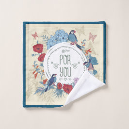 Toalha De Rosto Borboleta-borboleta Flores hydrangea bluebell