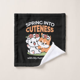 Toalha De Rosto Cachorros Reproduzíveis com Corvos Flores - Tema d