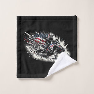 Toalha De Rosto Camisa de Moto de Neve Liberdade Bandeira Manga Lo