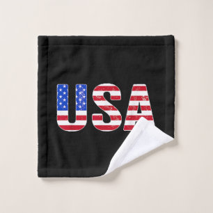 Toalha De Rosto Camiseta EUA Bandeira Americana Patriótica Homens
