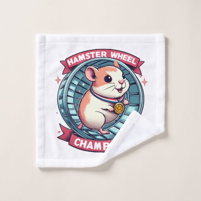 Toalha De Rosto Campeão da Roda de Hamster (Pano de lavar)