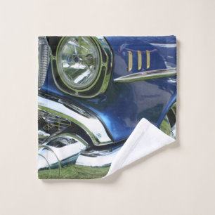 Toalha De Rosto Carro vintage azul Chevy 1957