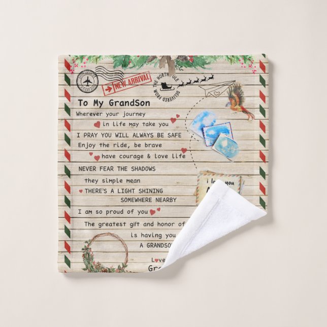 Toalha De Rosto Carta Personalizada Ao Meu Avô, (Pano de lavar)